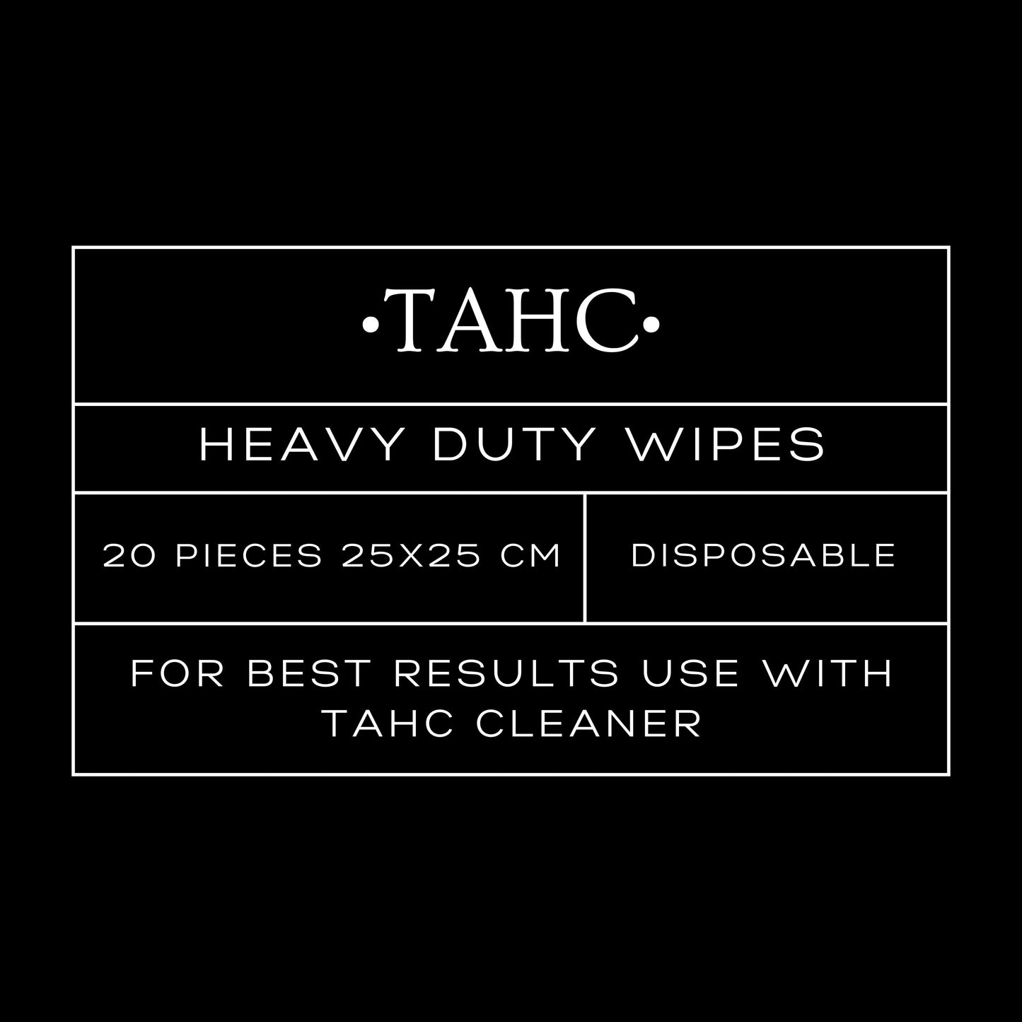 TAHC Heavy Duty Wipes Single roll (20 pieces)
